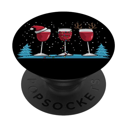 Graphic Wine Glasses Funny Christmas Wine Lovers Men Women PopSockets PopGrip Intercambiabile