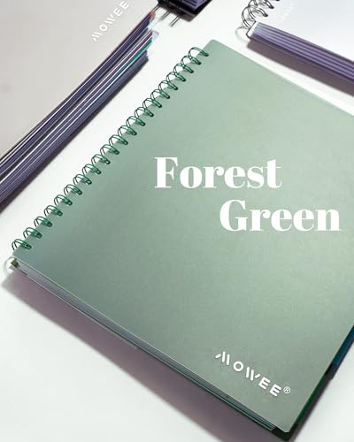 Image of 5-Subject Spiral Notebook, College Ruled, with Pocket & Tab Dividers | 300 Pages, 11 inch Ruler, 8.5 inchx11 inch Forest Green, Pocket Dividers with Labels, for Writing Journal, Home, Office & School Supplies