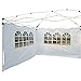 Outsunny 2 Paredes Parte Laterales para Carpa 3x2 Lado Parasol de Gazebo Tela Oxford con Ventana Medidas Apto para 3x3 3x6 Blanco