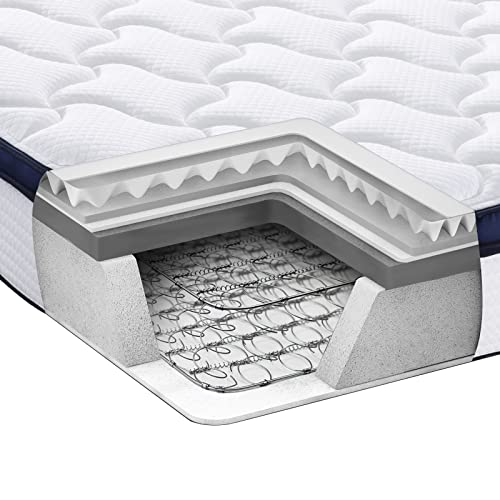 Flexpedic Deep Sleep 8 Inch Mattress Twin Size In A Box, Cloud Euro Top Soft Hybrid Mattress Made In Usa, Memory Foam Pocket Innerspring Mattresses, Certipur-Us Certified #TOP4