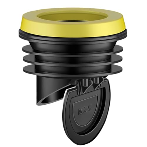 Helilyco Joint de bride de WC avec clapet anti-refoulement 100-110 mm tuyaux en PVC, silicone et plastique, anti-fuite, bloquant, facile à installer, noir