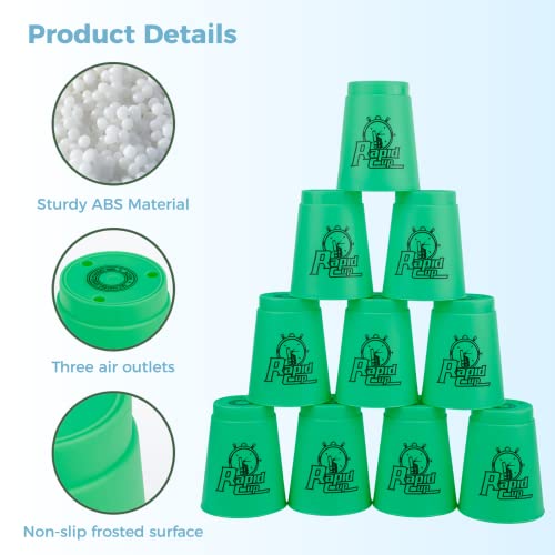 Joyibay 48Pcs Sports Stacking Cups, Fast Paced Fun Game For Challenge Competition, Speed Training Game, Travel Party Gift For Kids And Adults, Blue+Green #TOP2