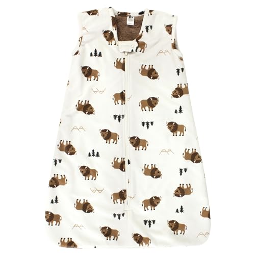 Image of Hudson Baby Unisex Baby Plush Faux Fur Sleeping Bag, Wearable Blanket, Wild Buffalo, 12-18 Months
