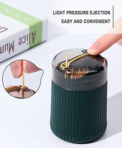 Toothpick Holder, Pop Up Automatic Toothpick Dispenser, Automatic Toothpick Dispenser, Pop Up Toothpick Dispenser, Tooth Picks Holder Dispenser with 400 Toothpicks (Red+dark green)