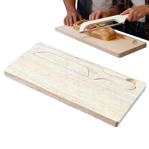 Tabla De Cortar Pan,Con Ranura Utensilios De Hornear Grandes | Juego Con Tabla De Madera Para Picar Y Para Pan | Para Hogar Cocina Restaurante Panaderos Principiantes