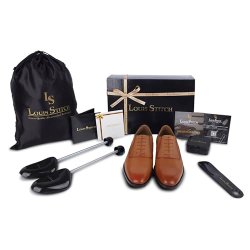 LOUIS STITCH Men's Formal Shoes Handcrafted Derby Shoes in Italian