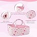BABESIDE 3 Pcs Baby Doll Bassinet with Baby Doll Bedding Set for 17-22 Inch Dolls, Floral Patterns Babydoll Crib and Blanket for Lifelike Reborn Dolls Accessories, Pink