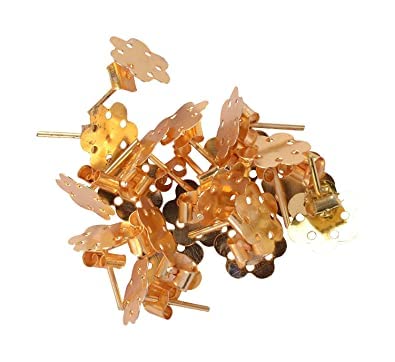 Delush Design Metal Flower Stud Base with Locks for Women Earrings (Pack of 50 pcs),Gold, (B0BPY1RZHY) Amazon Price History, Amazon Price Tracker