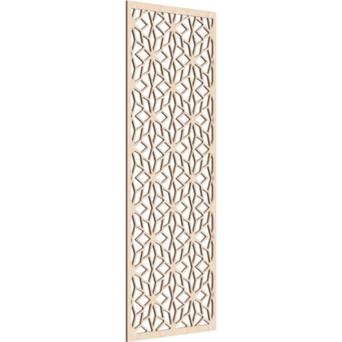 Image of 19 3 /8 inchW x 49 3 /8 inchH x 1 /4 inchT Lake Decorative Fretwork Wood Wall Panels, Red Oak
