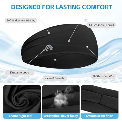 AWUMBUK Running Headband Men, 4 Pack Sports Sweatbands Bsorption Breathable Hair Bands for Men & Women for Gym Exercise Cycling Fitness Accessories Unisex - Image 4