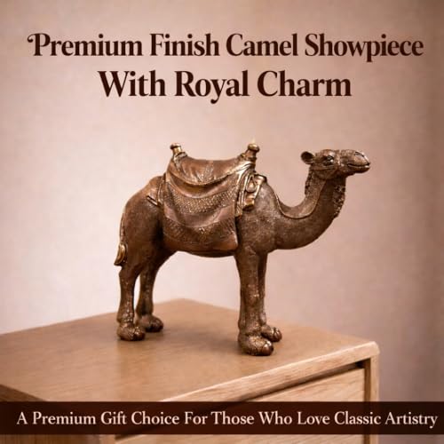 Image of ARMONIA Premium Camel Showpiece for Home Decor | Polystone Antique Dark Brown Rajasthani Camel Figurine Statue |Decorative Animal Sculpture for Living Room,Office Desk |Gift Item for Housewarming 20cm