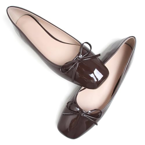 Image of Dear Time Women's Casual Foldable Ballet Flats Square Toe Ballerina Flats Shoes Comfortable