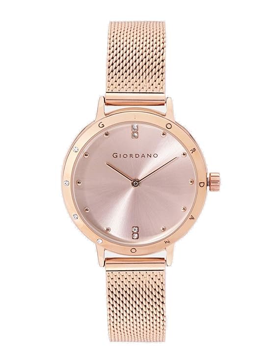 giordano Designer Analog Women's Watch Metal Strap Diamond Studded Classic-A2085-picture-24