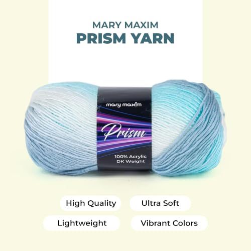 Image of Mary Maxim Prism Yarn, Acrylic Multicolor DK Yarn, 290 Yards, Seascape | Ombre Yarn, 3 Weight, Machine Wash, For Knitting and Crochet, Create Baby Items, Blankets, Afghans, Clothing Variegated Yarn