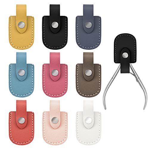9 Pack Nail Scissors Protective Cover Portable Scissor Pouch Nail Nipper Protector Nail Trimmer Storage Container For Nail Cuticle Scissor Nail Nipper (9 Colors) #TOP12