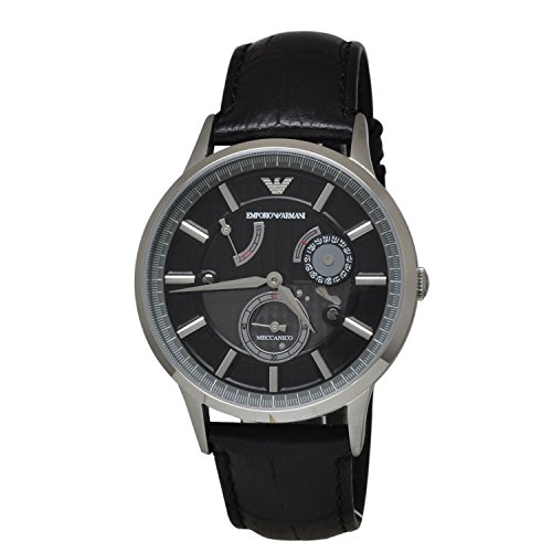 [�G���|���I�A���}�[�j] Emporio Armani �r���v Mens Renato Meccanico Black Leather Strap Watch �N�H�[�c AR4659 [�����Z�[���v�Z�b�g]�y���s�A���i�z