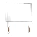 4U-Onlinehandel Grillrost 54x38cm mit 2 Holzgriffen Stahl verchromt Grillgitter Grillaufsatz Ersatzrost