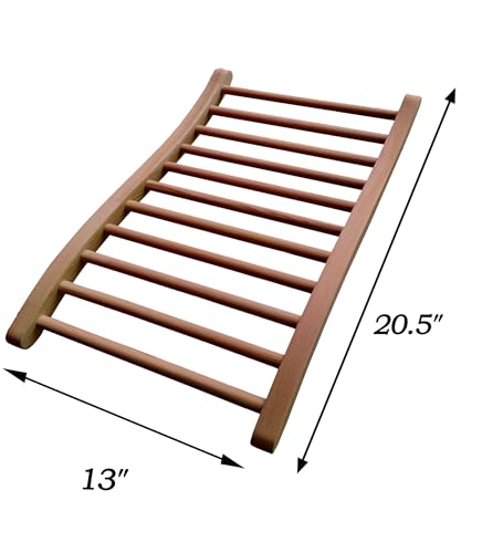 Image of LTCCDSS Red Cedar Sauna Backrest S-Shape Design | Slip-Resistant | Non-Toxic | Comfortable | Sauna Accessories Kit Apply to Barrel or Infrared Sauna 20.5 in*13 inch