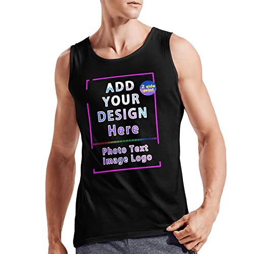 Custom Mens Tank Top Personalized Men Tops Sleeveless Design Your Own Picture Photo Text for Gym Running