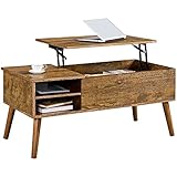 Calidad confiable : Esta mesa de café con tapa elevable, fabricada con madera de DM con CARB Fase E1 y patas de madera maciza, es duradera por muchos años de uso. Los laminados resistentes al agua y a los arañazos mejoran la durabilidad general y facilitan mucho la limpieza.