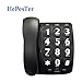 Big Button Phone for Elderly, HePesTer P-02 Amplified Corded Phone for Hearing Impaired Aid with Extra Loud Ringer Landline Telephone for Seniors Home House Phone Wall Mountable