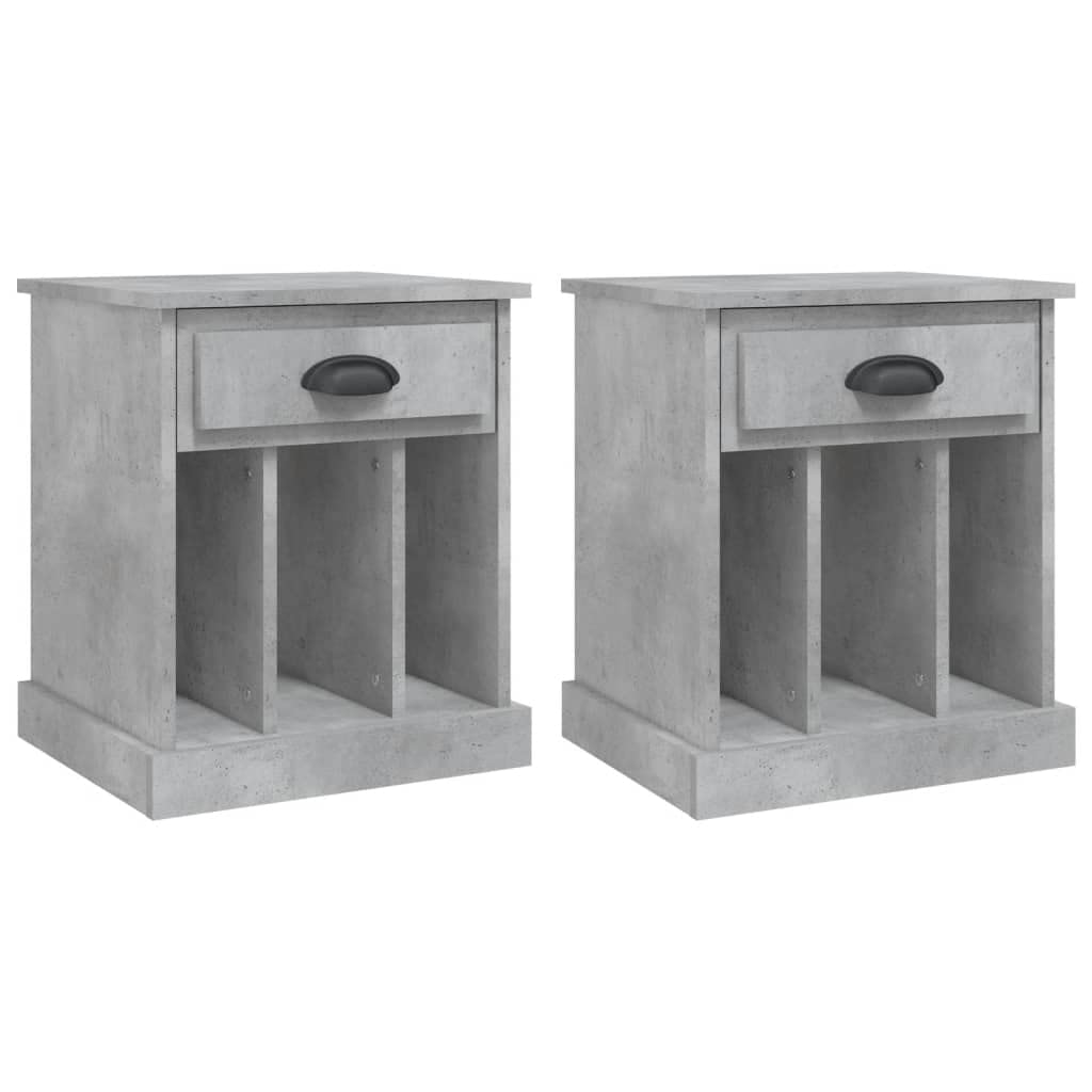 Table de nuit gris béton lot de 2 pour sublimer l'ambiance de votre chambre à coucher
