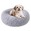 Dog Bed for Small Medium Large Dogs Cats, 20 inch Calming Washable-Round Cozy Soft Pet Bed for Puppy and Kitten with Slip-Resistant Bottom