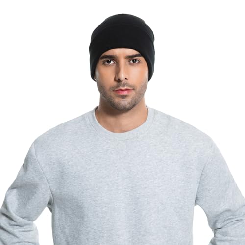 2THESTARS Beanie for Men Women Warm Winter Hat Windproof Thick Knitted Cuffed Unisex Skull Cap - Cream (Plain) — view 2