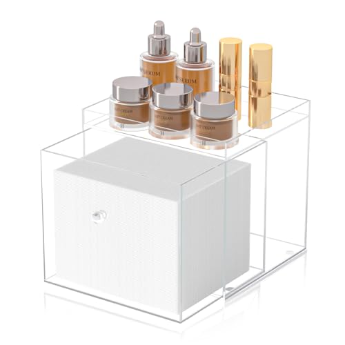 Disposable Face Towels Holder for Clean Skin Club?Acrylic Face Towels Container Drawer, Custom Made Holder for Home and Makeup Organization (Towels Not Included)