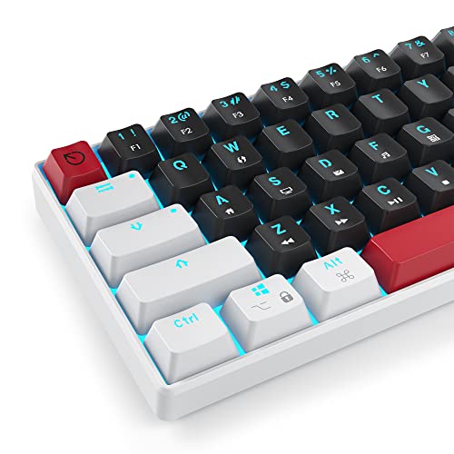 Image of 60% Mechanical Keyboard Mini Gaming Keyboard 60 Percent with Red Switch Wired Type-C Cable Mini Keyboard with Blue Light Backlight for Laptop /PC /Mac Gamer