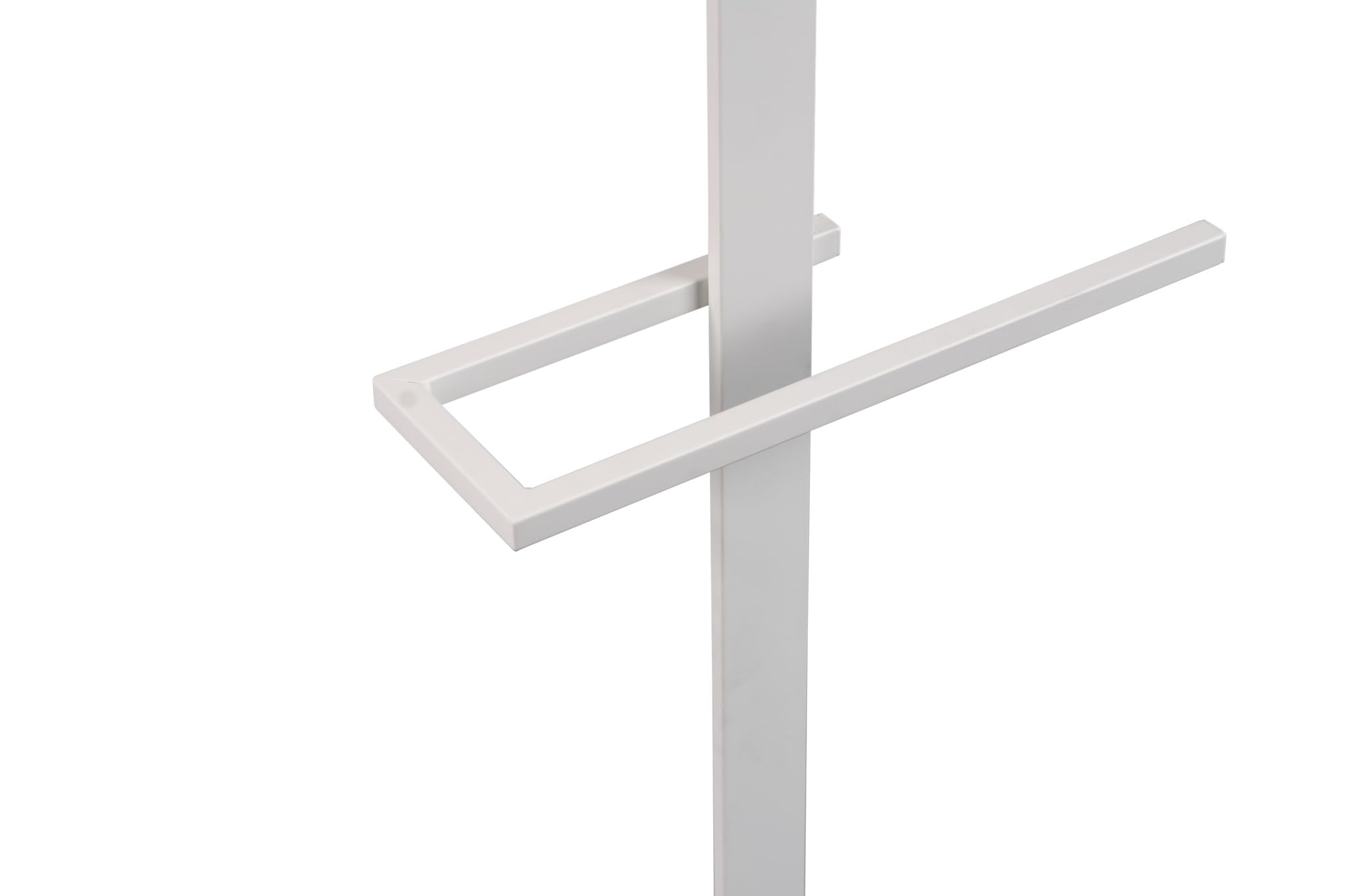möbelando Herrendiener >Lukas< aus Metall in Weiß, 45 cm breit, 112 cm hoch, mit Hosen und Bügelhalter, platzsparend, ideal für Schlafzimmer und Ankleidezimmer, zerlegt geliefert