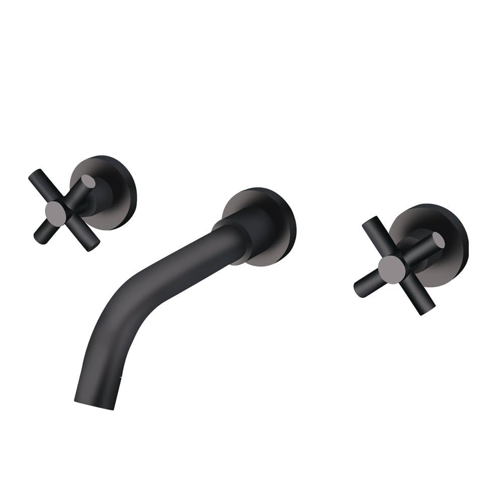 GRIFO DE LAVABO FIJACIÓN PARED 004 DE LATÓN NEGRO COLECCIÓN CEFISA