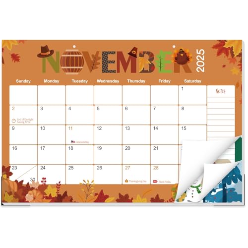 Image of GuassLee Desk Calendar 2026 - Colorful Desk Calendar from Sep. 2025-Mar. 2027, 17 x 11.5 inches, 19 Monthly Calendar with Hanging Rope, Notes and Large Ruled Blocks for Home School Office