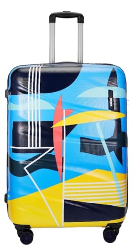 Image of Safari Polycarbonate Multicolor Quantum 8 Wheels,Anti-Theft Zipper,Printed(Cabin & Check-in)Trolley Spinner Luggage Set of 3,55Cm,65Cm & 77Cm,Small,Medium,Large,Multicolor