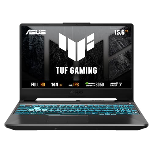 Notebook Gamer ASUS TUF Gaming A15, RTX3050 AMD RYZEN 7, 16 GB, 512 GB SSD, W11 Home, 15.6'' IPS 144Hz, Graphite Black - FA506NCG-HN217W