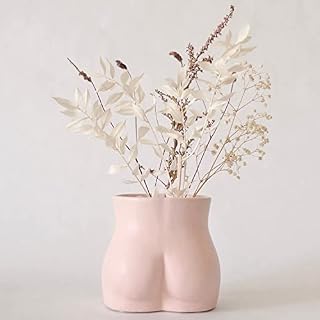 Bum Vase, Body Vase Female Form, Ceramic Butt Plant Pot, Small Booty Shaped Planter with Drainage for Flowers, Woman Cheeky Mini Sculpture Art Lady Vases Boho Chic Home Decor (Bottom, Speckled Pink)