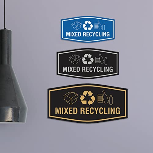 Panneau de recyclage finition argenté brossé style épuré