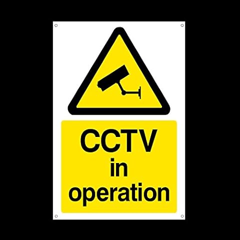 CCTV in Operation Warning Sign with Holes Cover
