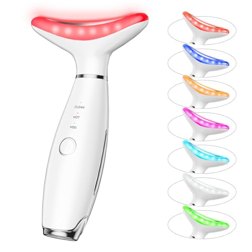 7 Color Neck Face Massager Tool, Facial Massager for Skin Care at Home, Face Sculpting Tool with...