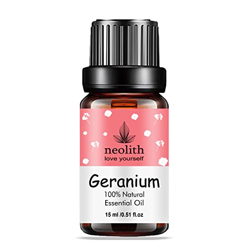 Neolith Geranium(Bourbon) Essential Oil Sleep, Aromatherapy, Diffusers for Home, Candle-Making, Bath, Anxiety, Massage, Skin | Vegan | 100% Pure, Natural Oil and Undiluted | (15ml)