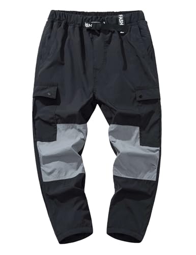 Boys Waterproof Pants Pull On Cargo Pants Children Fleece Pants Kids Hiking Winter Trousers - Main Image