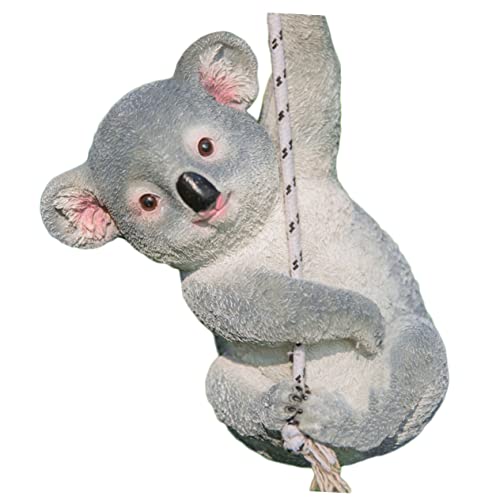Parliky Climbing Koala Bear Resin Garden Statue Weatherproof Outdoor Ornament for Patio Yard Tree Decoration