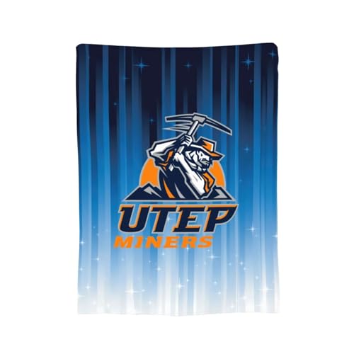 UTEP Miners Fleece Blanket Very Soft Microfiber Flannel Blanket for Couch Warm and Cozy