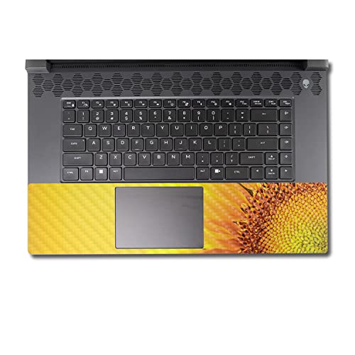 Image of MightySkins Carbon Fiber Skin Compatible with Alienware M17 R5 (2022) Full Wrap Kit - Sunflower Yellow | Protective, Durable Textured Carbon Fiber Finish | Easy to Apply | Made in The USA