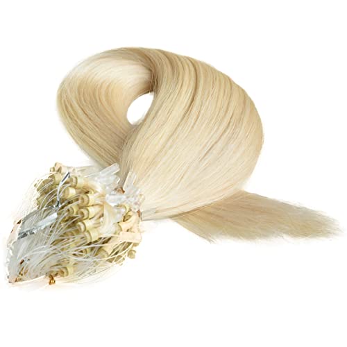 Micro Loop Ring REMY Hair Extensions-#24 Medium Blonde-0.8g x 20strands-Grade AAA (16")