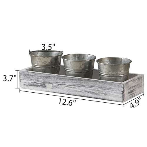 SOFE-Herb-Garden-Planter-Indoor-Windowsill-Metal-Planter-Set-of-3-with-Wood-Tray-Farmhouse-Flower-Pot-Galvanized-Bucket-Planter-Small-Potting-Pots-for-Rosemary-Basil-Cilantro SOFE Herb Garden Planter Indoor Windowsill Metal Planter Set of 3 with Wood Tray Farmhouse Flower Pot Galvanized Bucket Planter Small Potting Pots for Rosemary Basil Cilantro