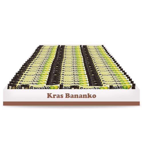 Kraš Bananko 120 g - Mini plátanos de espuma cubiertos de chocolate, irresistiblemente deliciosos - ¡Disfrute de cada bocado de dulce felicidad! Paquete de 5 (30G, 72 Pack)