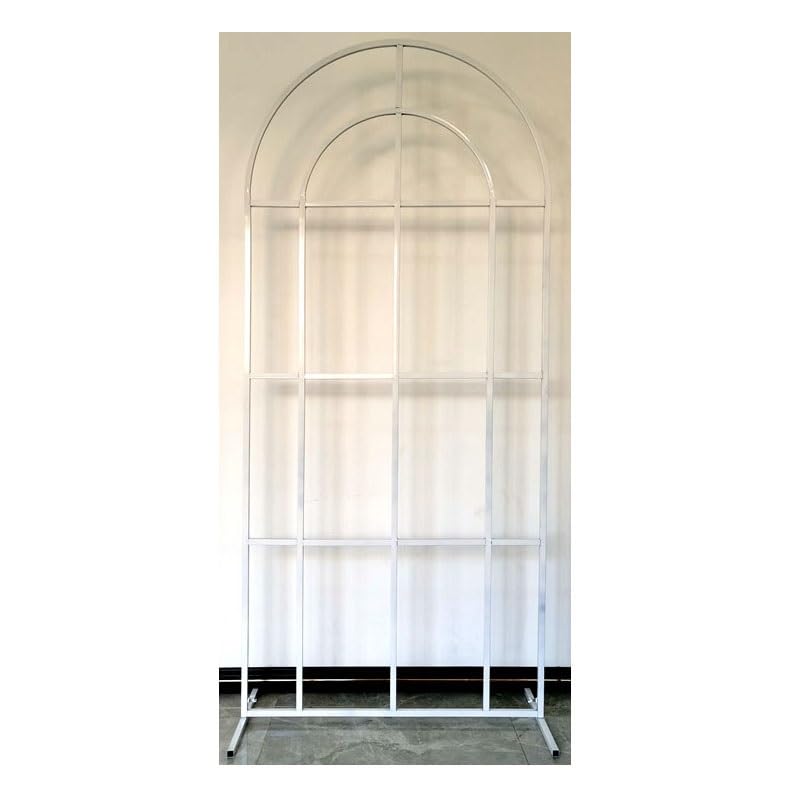 XLIHAWY Party Arch Backdrop Stand, Balloon Photo Background Stand with Solid Base Thick Poles, Multiuse Wedding Arch Frame for Birthday Ceremony Decoration(White,0.8x1.8m)