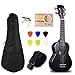 Produktbild KEPOHK 23 Zoll Black Ukulele Concert Sopran Mini Gitarre mit Tasche Capo String Strap Picks 23inches
