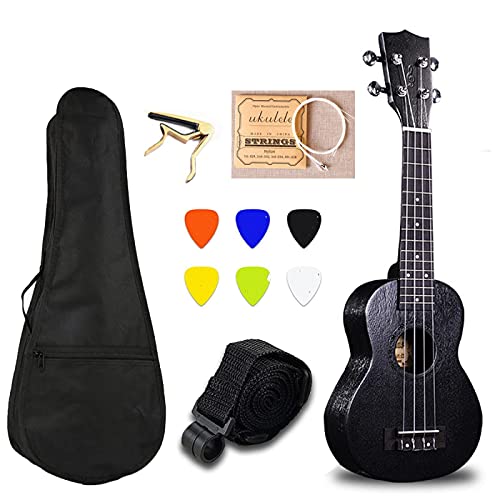 KEPOHK 23 pouces noir ukul¨¦l¨¦ Concert Soprano Mini guitare avec sac Capo String Strap Picks 23 pouces - Les Beatles, Paul McCartney, John Lennon, RIngo Starr, George Harrison KEPOHK 23 pouces noir ukul¨¦l¨¦ Concert Soprano Mini guitare avec sac Capo String Strap Picks 23 pouces
